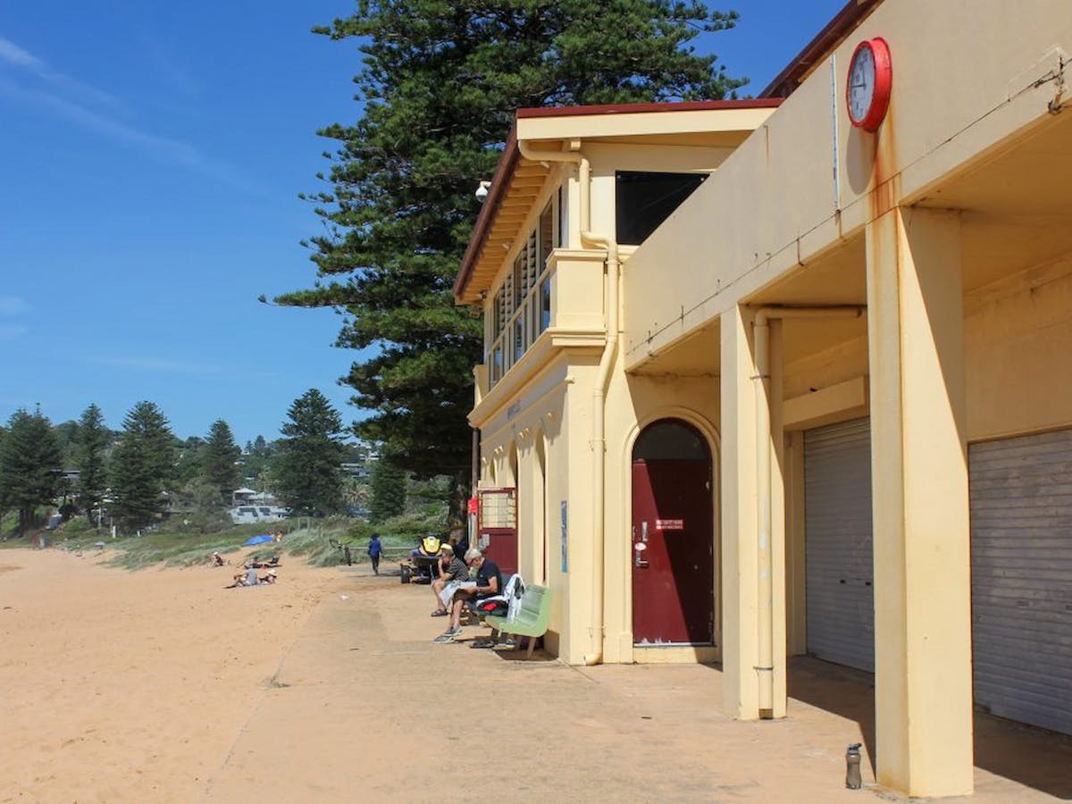 Newport Surf Life Saving Club building on the sand at Newport Beach, Northern Beaches, Sydney